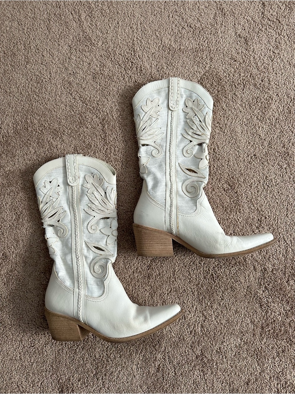 Carlos Santana Leather Slinger Cowboy Boots - 8.5